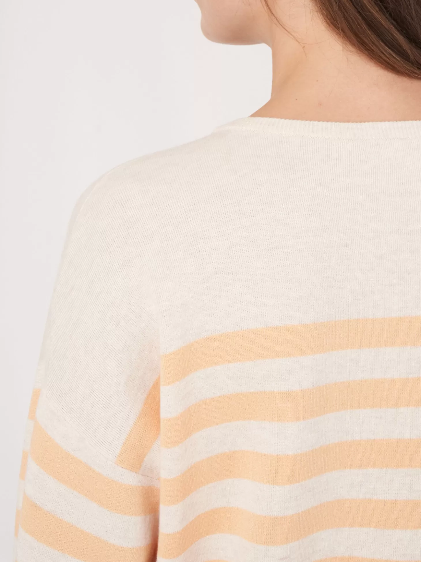 REPEAT cashmere Pull A Rayures En Coton Melange En Double Maille Fine Glow Outlet